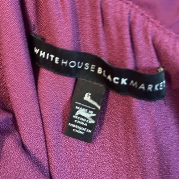 White House Black Market Sz 6 Ruffled One Shoulder Purple Blouson Cocktail Dress - Picture 7 of 11